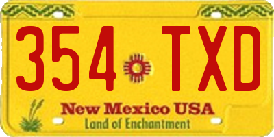 NM license plate 354TXD