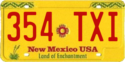 NM license plate 354TXI
