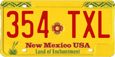 NM license plate 354TXL