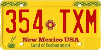 NM license plate 354TXM