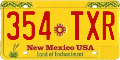 NM license plate 354TXR