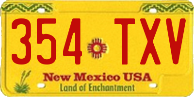 NM license plate 354TXV
