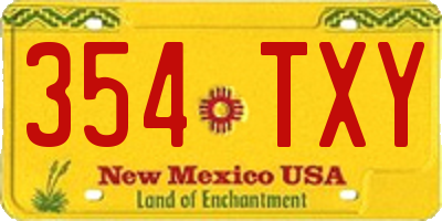 NM license plate 354TXY