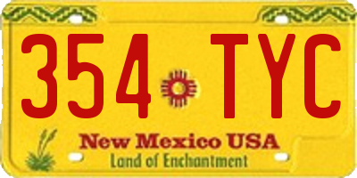NM license plate 354TYC