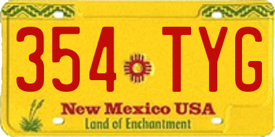 NM license plate 354TYG