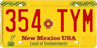 NM license plate 354TYM