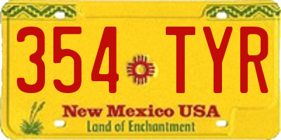 NM license plate 354TYR
