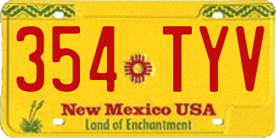 NM license plate 354TYV