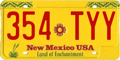 NM license plate 354TYY