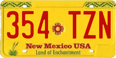 NM license plate 354TZN