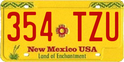 NM license plate 354TZU