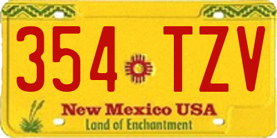 NM license plate 354TZV