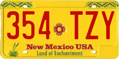 NM license plate 354TZY