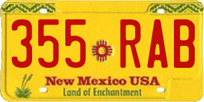 NM license plate 355RAB