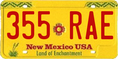 NM license plate 355RAE