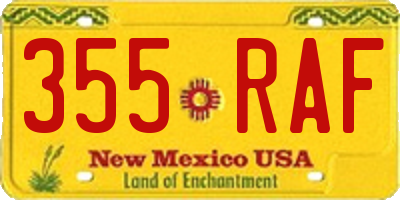 NM license plate 355RAF