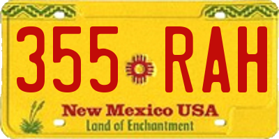 NM license plate 355RAH