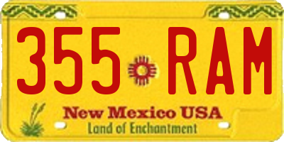 NM license plate 355RAM
