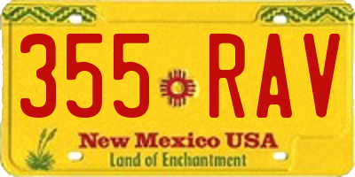 NM license plate 355RAV