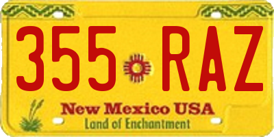 NM license plate 355RAZ