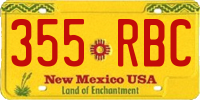NM license plate 355RBC