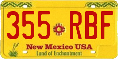 NM license plate 355RBF