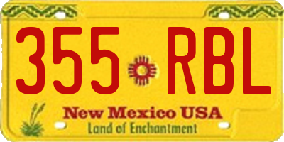 NM license plate 355RBL