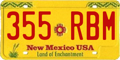 NM license plate 355RBM