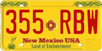NM license plate 355RBW