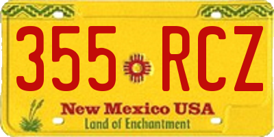 NM license plate 355RCZ