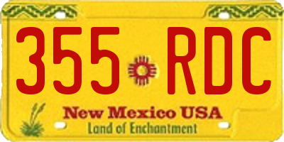 NM license plate 355RDC