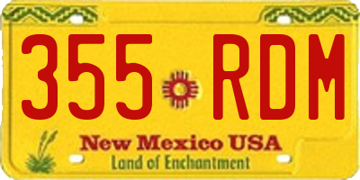 NM license plate 355RDM