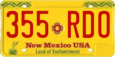 NM license plate 355RDO