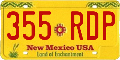 NM license plate 355RDP