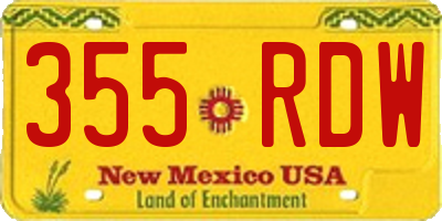 NM license plate 355RDW
