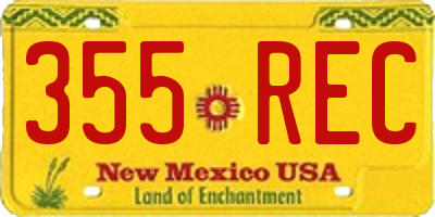 NM license plate 355REC