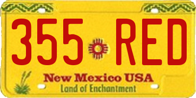 NM license plate 355RED