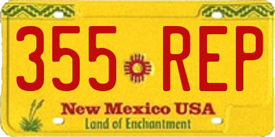 NM license plate 355REP