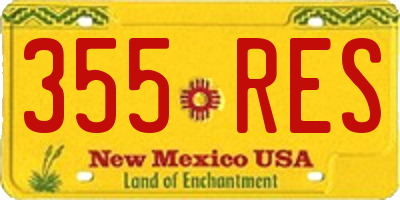 NM license plate 355RES