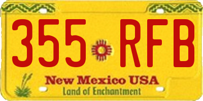 NM license plate 355RFB