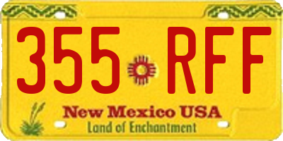 NM license plate 355RFF