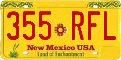 NM license plate 355RFL