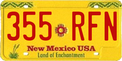 NM license plate 355RFN