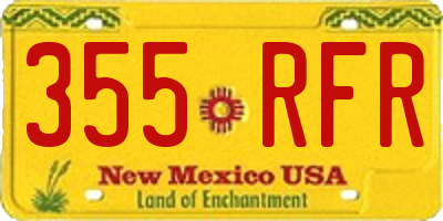 NM license plate 355RFR