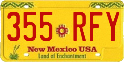 NM license plate 355RFY