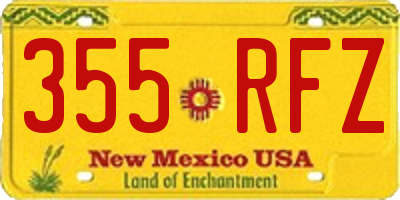 NM license plate 355RFZ