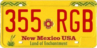 NM license plate 355RGB