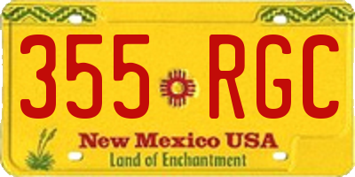 NM license plate 355RGC