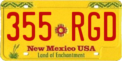 NM license plate 355RGD