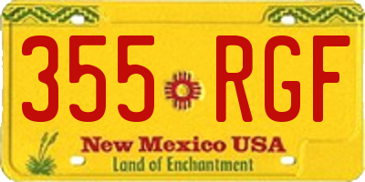 NM license plate 355RGF